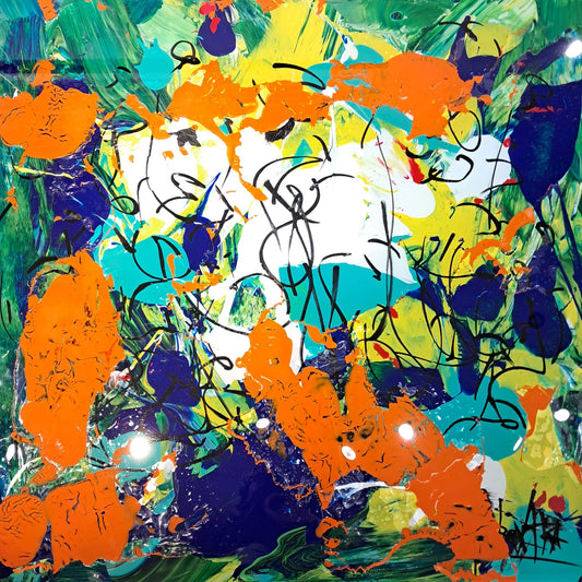Table basse - création sur verre - 01