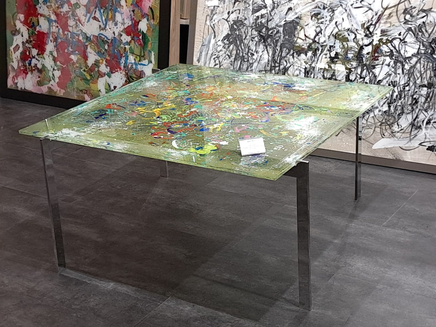 Table basse - création sur verre